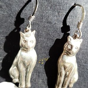 Sterling cat earrings